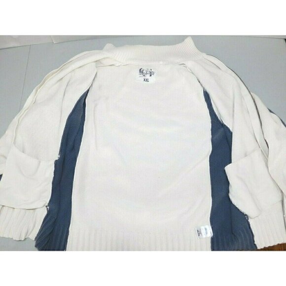 GUESS sweater, men's size XXL SIZE RUNS SMALL beige & gray cotton heavier weight - Picture 3 of 6